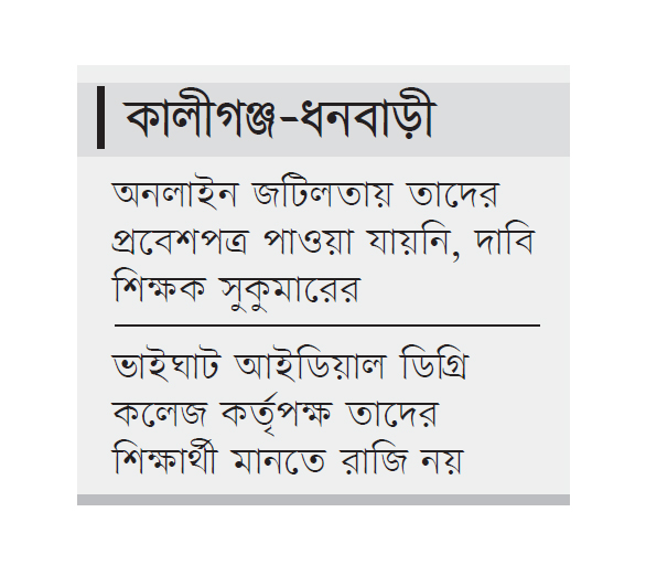 কালীগঞ্জ ও ধনবাড়ীতে কর্তৃপক্ষের ভুলে পরীক্ষা দেওয়া হলো না ২৪ জনের 